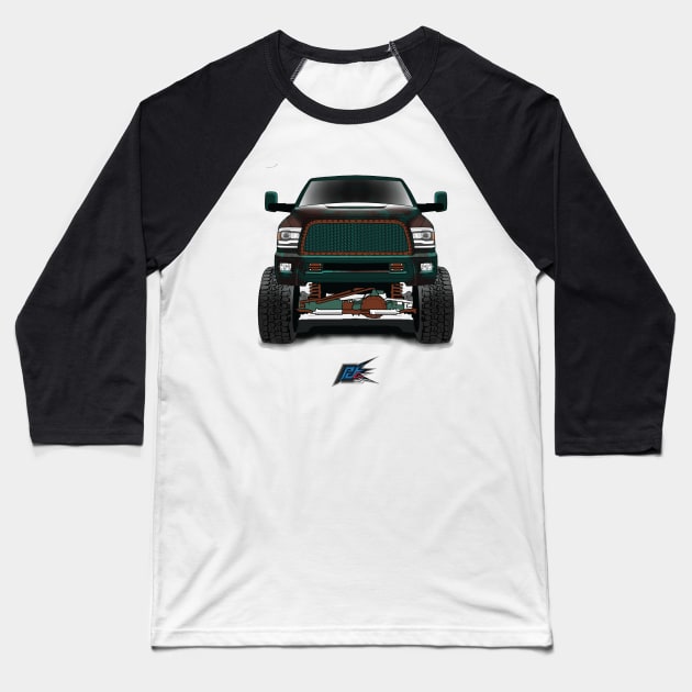 ram 2500 lifted truck green rust Baseball T-Shirt by naquash